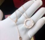 Perfect Replica Cartier Rose Gold Diamond Screw Love Necklace